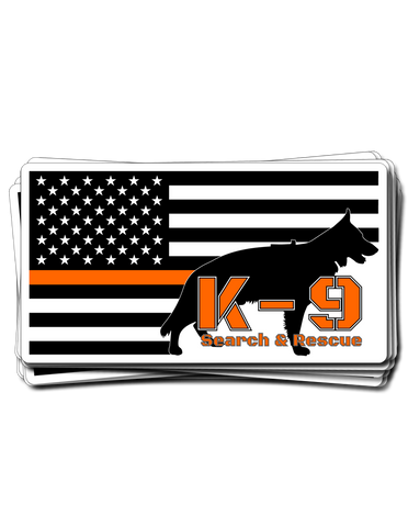 K-9 Search & Rescue Vinyl Stickers
