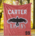 Connetquot United Ravens Personalized Plush Throw Blanket
