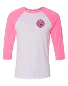 NYPD Spin Club Breast Cancer Awareness 3/4 Sleeve Baseball Tee