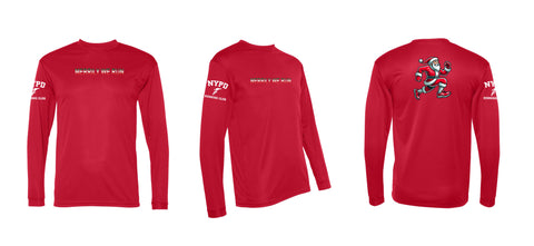 NYPD Running Club Merrily We Run PERFORMANCE Long Sleeve Tee