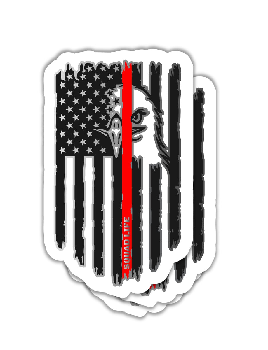 Multi Red Line Sticker Squad Life Blackout Red Line Stickers