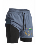 NYPD Running Club Men's Running Shorts with Liner, Zipper Pockets & Towel Loop