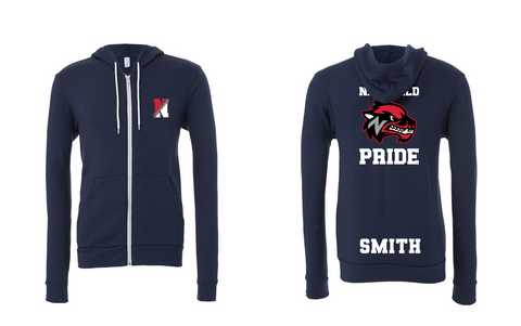 Personalized Newfield Cheer Design 3 Zip Up Hoodie