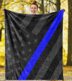 Thin Blue Line Plush Throw Blanket3