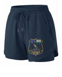 NYPD Running Club Women's Running Shorts with Liner & 3 Zipper Pockets
