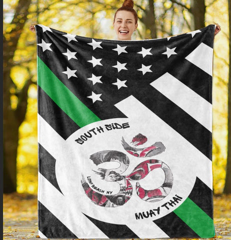 Muay Thai flag Plush Throw Blankets