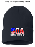 SOA Embroidered Winter Beanie (American Flag-White)