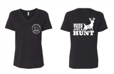 Hoosier Hunters Logo/Hunt WOMAN'S V-NECK T-Shirt