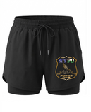 NYPD Running Club Women's Running Shorts with Liner & 3 Zipper Pockets