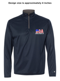 SOA MEN'S Lightweight 1/4 Zip Up Pullover Long Sleeve (American Flag-White