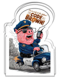 RCH Police Pig Code Brown Sticker