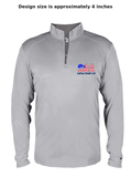 SOA MEN'S Lightweight 1/4 Zip Up Pullover Long Sleeve (American Flag-Blue)