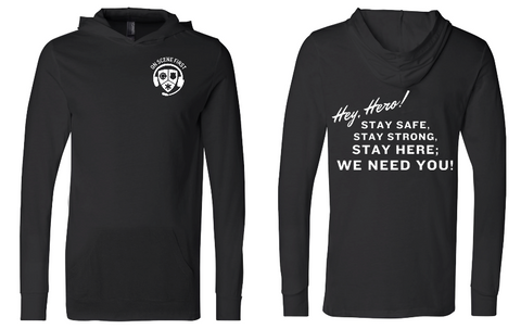 On Scene First Hooded Pocketed Long Sleeve Tees - Stay Safe, Stay Strong