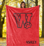 Newfield Cheer Personalized Plush Throw Blanket - Wolverines