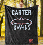 Connetquot United Ravens Personalized Plush Throw Blanket