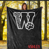 Newfield Cheer Personalized Plush Throw Blanket - Wolverines