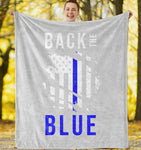 Back the Blue whiteout Plush Throw Blanket