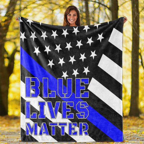 Blue Lives Matter Plush Throw Blanket