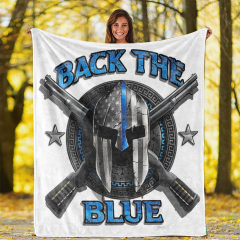 Blue Line Spartan Plush Throw Blanket
