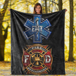Firefighter & EMT Plush Throw blanket